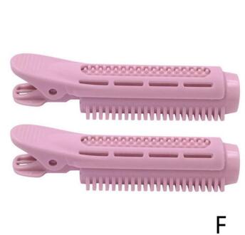 2 Stuks Abs Magic Haarverzorging Rollen Haar Krultang Geen Warmte Geen Clip Haar Curling Styling Diy Tool Haarwortel golf Pluizige Clip Curler roze