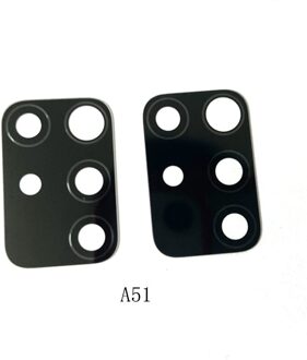 2 Stuks Achter Zwart Camera Glas Lens Voor Samsung Galaxy A31 A51 A515 A515F A71 A715 A715F A01 Grote Camera lens Glas Met Sticker A51 A515F