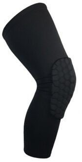 2 Stuks Ademende Sport Voetbal Basketbal Knie Pads Honingraat Kniebrace Been Mouwen Kalf Compressie Knie Ondersteuning Bescherming zwart / M