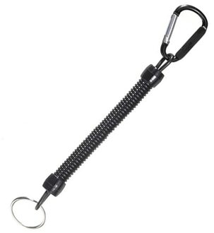 2 Stuks Aluminium Gesp Vissen Tools Retentie Touw Veiligheid Touw Plastic Hengel Gemiste Beschermende Lijn Touw Pesca zwart