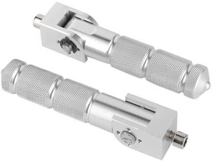 2 Stuks Aluminium Pedalen Voor Motorfiets Elektrische Auto 8Mm Universele 90 Graden Vouwen Ondersteuning Staaf Motorfiets Foot Peg Footrest Zilver
