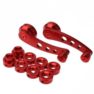 2 Stuks Aluminium Universal Car Window Handvat Winder Riser Vervanging Winder Crank Riser Kit Universal Fit Rood