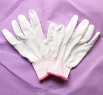 2 Stuks Antistatische Handschoenen Anti Statische Esd Elektronische Werkhandschoenen Pu Vinger Gecoat Vinger Pc Antislip Voor Vinger Bescherming S Size