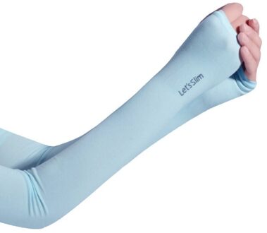 2 Stuks Arm Mouw Sport Running Fietsen Uv Bescherming Armwarmers Elleboog Pad Fitness Arm Bescherming Sport Fietsen Arm Warmers blauw