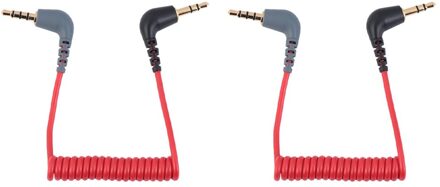 2 Stuks Audio Kabels Opgerolde Haakse Praktische Microfoon Kabel Aansluitkabel