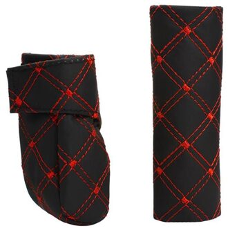 2 Stuks Auto Accessoire Decoratie Auto Handrem Hoes Gear Sets (Rood)