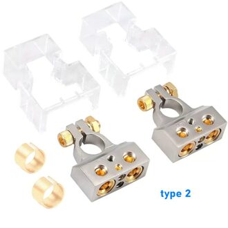 2 Stuks Auto Batterij Terminal Connectoren 0/2/4/8/10 Gauge Positieve Negatieve Auto Marine Batterij terminal Connectoren Shims type2