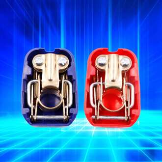 2 Stuks Auto Boot Batterij Terminal Connector Klem Negatieve Positieve Blauw/Rood