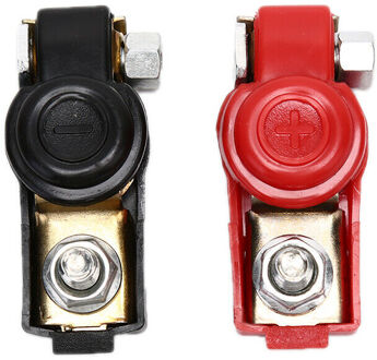 2 Stuks Auto Boot Batterij Terminal Connector Top Positieve Negatieve Zware Universele Auto Batterij Accessoires