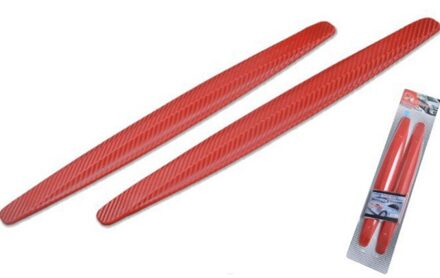 2 stuks Auto Bumper Protector Corner Guard Anti-Kras Strips Sticker Bescherming Body Protector Lijstwerk Volant Chin Accessoires rood