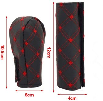 2 Stuks Auto Handbrake Handrem Case Auto Accessoires & Gear Shift Case Cover Kits Handrem Beschermhoes Versnellingspook cover Rood