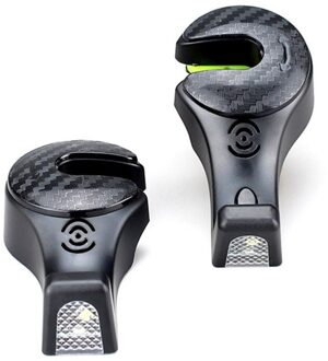 2 Stuks Auto Hoofdsteun Hangers Haken Met Flash Light Auto Voertuig Haak Seat Organizer Voor Bag Purse En Jas Kruidenier (Zwart)