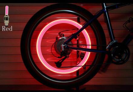 2 Stuks Auto Lichten Neon Lichten Air Cover Velg Ventiel Wiel Stem Led Lamp Flash Kleur Tyre Wheel Valve cap Licht Autobandventiel Rood