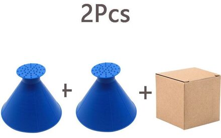 2 Stuks Auto Magic Sneeuw Schoppen Voorruit Auto Ijskrabber Trechter Vormige Sneeuw Remover Deicer Kegel Deicing Schrapen Gereedschappen 2stk blauw