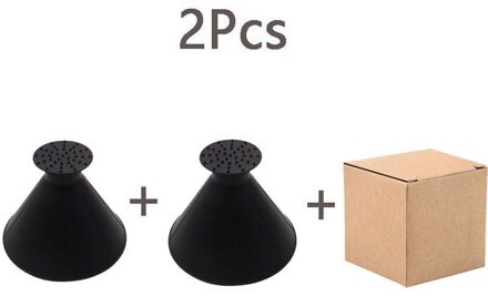 2 Stuks Auto Magic Sneeuw Schoppen Voorruit Auto Ijskrabber Trechter Vormige Sneeuw Remover Deicer Kegel Deicing Schrapen Gereedschappen 2stk zwart