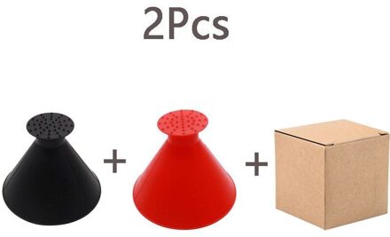 2 Stuks Auto Magic Sneeuw Schoppen Voorruit Auto Ijskrabber Trechter Vormige Sneeuw Remover Deicer Kegel Deicing Schrapen Gereedschappen zwart en rood