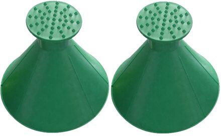 2 Stuks Auto Magic Window Voorruit Ijskrabber Olie Trechter Sneeuw Remover Schop Venster Schrapers Kegel Deicing 2stk groen