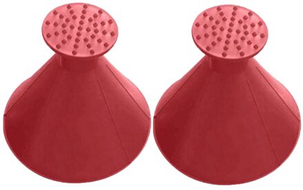 2 Stuks Auto Magic Window Voorruit Ijskrabber Olie Trechter Sneeuw Remover Schop Venster Schrapers Kegel Deicing 2stk rood