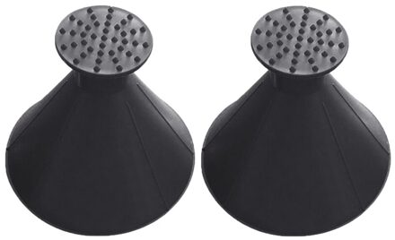 2 Stuks Auto Magic Window Voorruit Ijskrabber Olie Trechter Sneeuw Remover Schop Venster Schrapers Kegel Deicing 2stk zwart