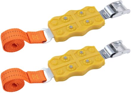 2 Stuks Auto Rubber Sneeuwkettingen Anti-Slip Universele Nylon Keten Auto Banden Accessoires geel