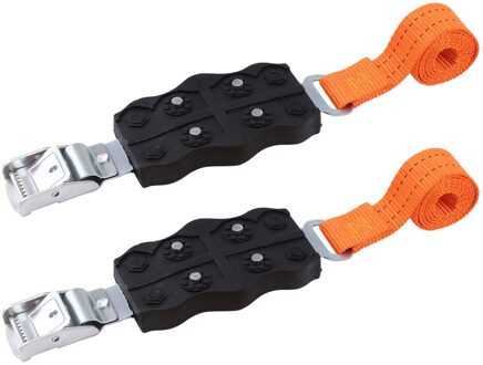 2 Stuks Auto Rubber Sneeuwkettingen Anti-Slip Universele Nylon Keten Auto Banden Accessoires zwart