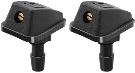 2 Stuks Auto Ruitensproeier Ruitenwisser Water Sproeikop Universele Zwart Plastic Fan Vormige Verstelbare Nozzle