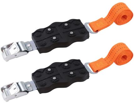 2 Stuks Auto Sneeuwkettingen Anti-Slip Universele Rubber Nylon Keten Voor Suv Off-Road Veiligheid Kettingen Sneeuw modder Grond Voor Ijs/Sneeuw/Modder Weg zwart