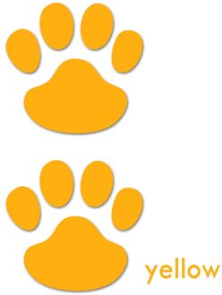 2 Stuks Auto Sticker Leuke Puppy Klauwen Reflecterende Decoratieve Sticker Voor Lada Vesta Niva Kalina Priora Granta Largus Vaz Auto styling geel