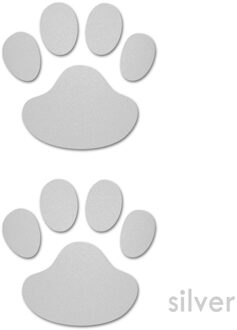 2 Stuks Auto Sticker Leuke Puppy Klauwen Reflecterende Decoratieve Sticker Voor Lada Vesta Niva Kalina Priora Granta Largus Vaz Auto styling zilver