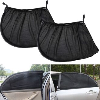 2 Stuks Auto Zonneklep Rear Side Window Zonnescherm Mesh Stof Zonneklep Shade Cover Shield Uv Protector Black auto Zonnescherm Gordijn