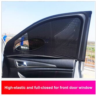 2 Stuks Auto Zonnescherm Uv-bescherming Auto Gordijn Auto Window Zonnescherm Side Window Mesh Zonneklep Zomer Bescherming Venster film voorkant L 90 W55