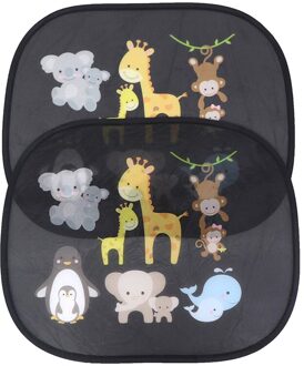 2 Stuks Auto Zonnescherm Voor Baby Kids Kinderen Venster Uv Zon Shades Dier Opvouwbare