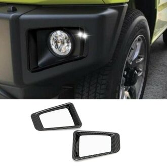 2 Stuks Auto Zwart Abs Carbon Fiber Mistlicht Light Cover Trim Voor Suzuki Jimny JB64W