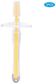 2 Stuks Baby Baby Tandenborstel Zachte Siliconen Tanden Massage Borstel Tanden Schoonmaken Tool Baby 'S Training Tandenborstels Tandheelkundige Zorg