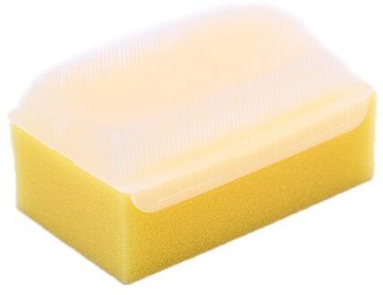 2 Stuks Baby Bad Spons Zachte Schuim Wasmachine Met Cradle Cap Borstel Lichaam, haar En Hoofdhuid Schoon Zachte Baby Zintuiglijke Borstel Bad Spon geel