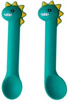 2 Stuks Baby Siliconen Zachte Voeding Lepel Servies Lepels Zuigeling Leren Lepels CN