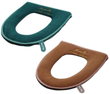 2 Stuks Badkamer Toilet Seat Cover Winter Warm Wc Zitkussen Pad Wc Cover Seat Deksel Pad Woondecoratie Willekeurige kleur