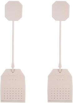 2 Stuks Bag Style Silicone Thee Filter Zak Losbladige Koffie Herbal Spice Filter Diffuser Thee Zetgroep keuken Theewaar Beige