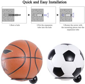 2 Stuks Bal Houders Display Rekken Beugel Voor Basketbal Voetbal Volleybal Bal Muur Gemonteerde Bal Houder + Schroef beugel