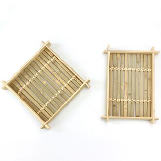 2 Stuks Bamboe Voedsel Serveren Plaat Fruit Dienblad Koken Stoomboot Rechthoek Handgemaakte Olie Trays Dessert/Rotan Thee/vruchten Plaat