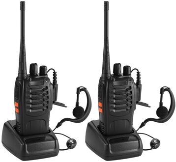 2 STUKS Baofeng BF-888S UHF 400-470 MHz 2-Weg Radio twee 16CH Walkie Talkie met Mic FM transceiver DC Power BRITISH
