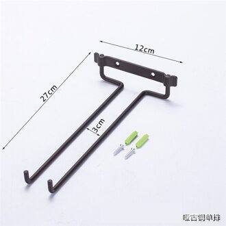 2 Stuks Beroep Opknoping Metalen Wijn Cup Rack Bar Enkele/Dubbele Rack Wijn Glaswerk Glazen Fles Beker Omgekeerde Houder schorsing Dumb bronzen