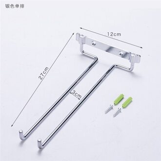 2 Stuks Beroep Opknoping Metalen Wijn Cup Rack Bar Enkele/Dubbele Rack Wijn Glaswerk Glazen Fles Beker Omgekeerde Houder schorsing zilver