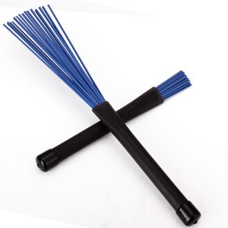 2 Stuks! Blauw Nylon Intrekbare Jazz Drum Brushes Sticks Met Zwarte Rubberen Handgrepen Muziekinstrument Onderdelen & Accessoires