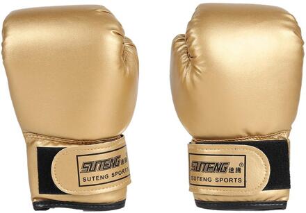 2 Stuks Boxing Training Vechten Handschoenen Lederen Kid Sparring Kickboksen Handschoenen Kids Sport Apparatuur Ponsen Karate Kickboxing goud