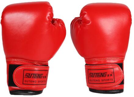 2 Stuks Boxing Training Vechten Handschoenen Lederen Kid Sparring Kickboksen Handschoenen Kids Sport Apparatuur Ponsen Karate Kickboxing Rood