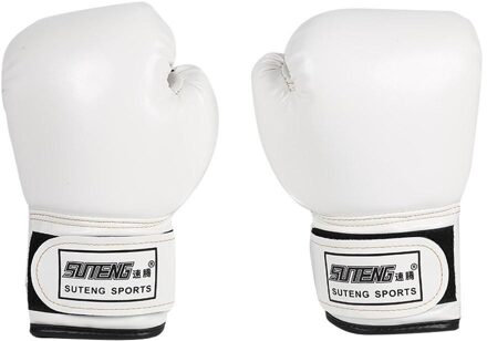 2 Stuks Boxing Training Vechten Handschoenen Lederen Kid Sparring Kickboksen Handschoenen Kids Sport Apparatuur Ponsen Karate Kickboxing wit