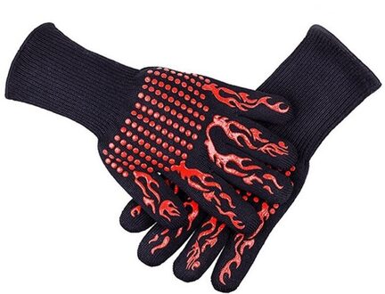 2 Stuks Brandwerende Handschoenen Barbeque Kevlar 500 Graden Bbq Vlamvertragende Brandwerende Oven Handschoenen Voor Warmte-isolatie Magnetron HHDJ--apair