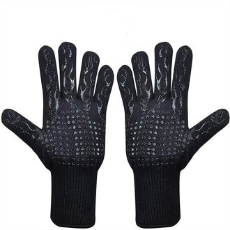 2 Stuks Brandwerende Handschoenen Barbeque Kevlar 500 Graden Bbq Vlamvertragende Brandwerende Oven Handschoenen Voor Warmte-isolatie Magnetron HHDJ--apair2