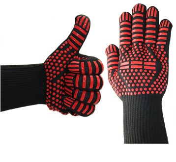 2 Stuks Brandwerende Handschoenen Barbeque Kevlar 500 Graden Bbq Vlamvertragende Brandwerende Oven Handschoenen Voor Warmte-isolatie Magnetron HSDH--apair